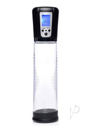Size Matters Power Suction Penis Pump with Built-in Display showcasing the LED screen and sleek design.