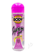 Body Action Supreme Gel Water Based Lubricant 8.5 oz bottle with pink cap and sleek design.