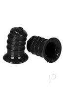 Hunkyjunk Elong Nipsuckers Black offering nipple suction with a sleek, curved design for enhanced play.