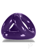 Oxballs Tri-Sport 3-Ring Cocksling Purple showcasing the flexible tri-ring design for enhanced support and comfort.