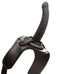 ONYXXX adjustable thigh strap-on harness with 5-inch curved silicone probe, featuring a beginner-friendly design.