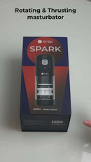 SVibe Ikon Spark Masturbator packaging showcasing rotating and thrusting design features.