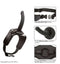 ONYXXX adjustable thigh strap-on harness with 5-inch curved silicone probe, beginner-friendly design, fully adjustable strap.