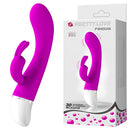 Pretty Love Freda Silicone Rabbit Vibrator in vibrant purple, designed for dual-action pleasure and G-spot stimulation.