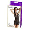 Halter Lacy Dress Lingerie in Black packaging, showcasing a seductive design and rhinestone details for a stylish look.
