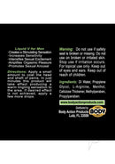 Liquid V Stimulating Gel For Men 1 oz product directions and benefits illustration with usage warnings.