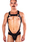 Prowler RED Noir Body Harness XL Black worn by model, showcasing bold fetish style and masculine design.