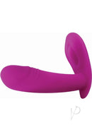 Bliss Power Punch Silicone Dual Vibrator with Remote Pink side view showing ergonomic design for pleasure.