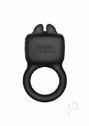 The Rabbit Company Love Ring Vibrating Cock Ring Black - soft silicone for shared pleasure and clitoral stimulation.