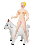 Lil Peep and Her Sheep Mini Inflatable Dolls Vanilla featuring a fun inflatable doll and a sheep.
