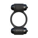 Fantasy C-ringz Magic Touch Vibrating Couples Ring Black with dual vibrating bullets and textured surfaces.