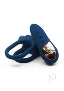 Nu Sensuelle XLR8 Remote Vibrating Cock Ring Navy Blue showcasing silicone design and wireless remote features.
