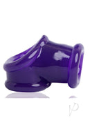 Oxballs Powersling Cock and Ball Stretching Sling Purple showcasing its unique design and texture for enhanced pleasure.