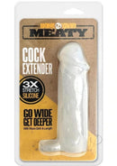 Boneyard Meaty 6.5 Inch Silicone Penis Extender Clear packaging showcasing the cock extender design.