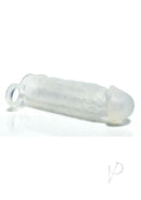 Boneyard Meaty 6.5 Inch Silicone Penis Extender Clear displayed on a white background.