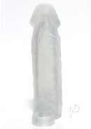 Boneyard Meaty 6.5 Inch Silicone Penis Extender Clear showing a clear silicone penis extender with realistic texture.