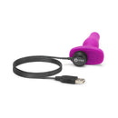 b-Vibe Novice Remote-Controlled Vibrating Anal Plug Fuchsia with USB charging cable.