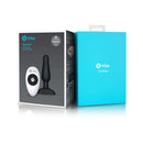 b-Vibe Novice Remote-Controlled Vibrating Anal Plug Black with packaging and remote control