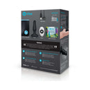 b-Vibe Novice Remote-Controlled Vibrating Anal Plug Black packaging with details and usage guide.