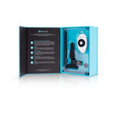 b-Vibe Novice Remote-Controlled Vibrating Anal Plug Black in packaging with remote control and user information.