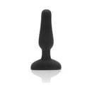 b-Vibe Novice Remote-Controlled Vibrating Anal Plug Black displayed at a  front angle, showcasing its sleek design.