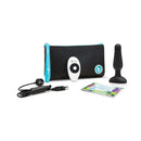 b-Vibe Novice Remote-Controlled Vibrating Anal Plug Black kit including remote, charging cable, and instruction booklet.