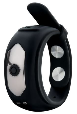 ZOLO Fit Rite Vibrating Cock Ring with Adjustable Snaps, featuring sleek design and two snap closures for a customizable fit.