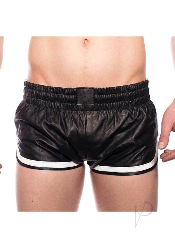 Prowler RED Leather Sport Shorts XSmall Black White featuring a sleek design and comfortable fit, perfect for parties.