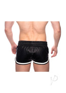 Prowler RED Leather Sport Shorts XSmall Black White, showing back view on model, sleek design, comfortable fit.