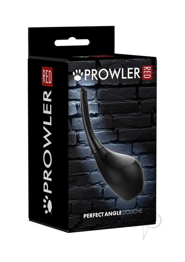 Prowler RED Perfect Angle Anal Douche Black packaging design featuring a sleek black color and ergonomic shape.