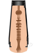 Cutaway view of Main Squeeze Natasha Nice Pussy Masturbator Vanilla showing realistic stroker details.