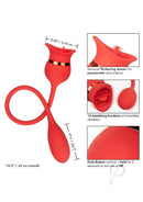 French Kiss Casanova Clit Stimulator Red with flickering teaser and vibrating bullet for ultimate stimulation.