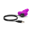b-Vibe Triplet Remote Controlled Anal Beads Plug Fuchsia with USB charging cable