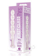 First Glass Thins Elliptical Glass Plug Clear packaging showcasing sleek design and smooth contours for glass play.