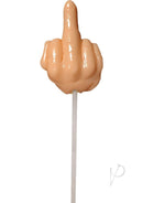 Fuck You Pop Butterscotch Middle Finger Lollipop shaped like a raised middle finger candy.