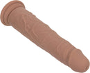Rechargeable Vibrating & Thrusting Silicone Studs Caramel shown in a realistic design with a caramel-colored finish.