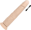Rechargeable Vibrating & Thrusting Silicone Studs Vanilla with lifelike texture and thrusting motion.