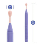 Juno Rechargeable Oscillating Wand Vibrator Purple displaying dimensions and design features.