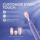 Juno Rechargeable Oscillating Wand Vibrator Purple featuring three interchangeable heads for unique sensations.
