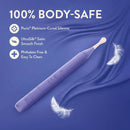 Juno Rechargeable Oscillating Wand Vibrator Purple, made of 100% body-safe materials with a smooth finish.
