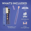 Juno Rechargeable Oscillating Wand Vibrator Purple with USB charging cable and interchangeable heads included