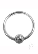 Rouge Stainless Steel Glans Ring with Ball Cock Ring Silver, polished metal design for enhanced stimulation.