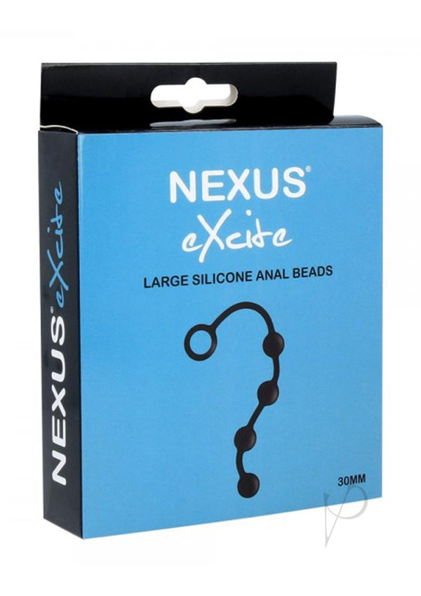 Excite Large Silicone Anal Beads Black-0