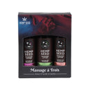Earthly Body Massage A Trois Lotion Gift Set with three scented massage lotions in a stylish packaging.