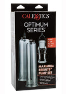 Optimum Series Maximum Results Penis Pump Set Smoke packaging with two cylinders and Master Grip handle.