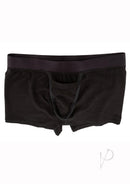 Packer Gear Boxer Brief with Packing Pouch XL/2XL Black front view on a white background.