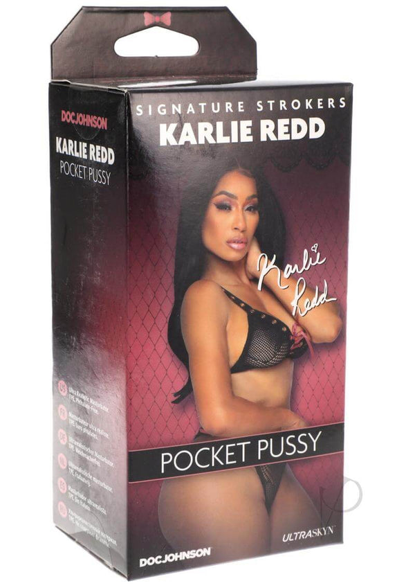 Signature Strokers Karlie Redd Pocket Masturbator packaging, featuring Karlie Redd and ULTRASKYN design.