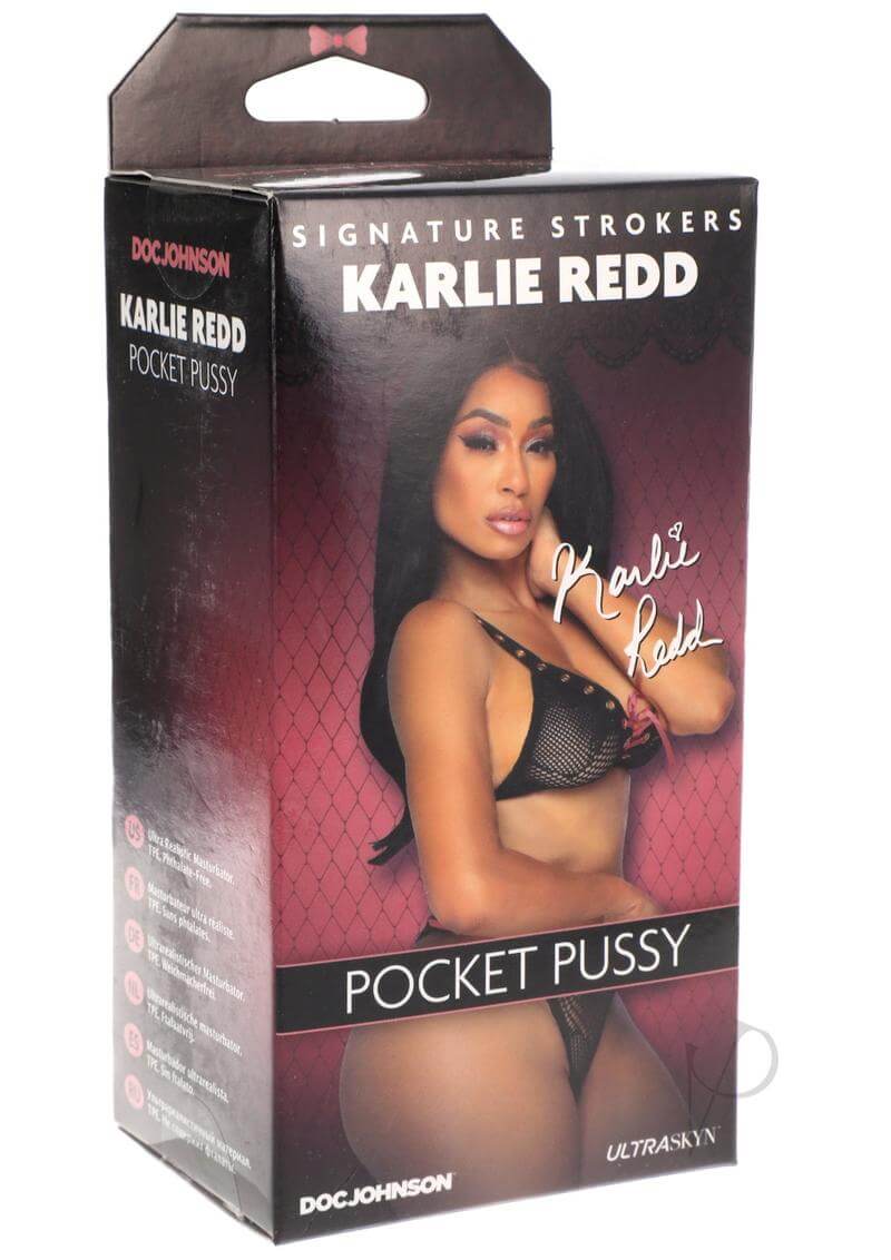 Signature Strokers Karlie Redd Pocket Masturbator packaging, featuring Karlie Redd and ULTRASKYN design.