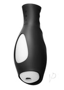 VeDO Torpedo Vibrating Stroker Just Black Glow In The Dark detailed view of the rechargeable masturbator.