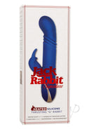 Jack Rabbit Heated Thrusting G Rabbit Vibrator Blue packaging with description and features highlighted.